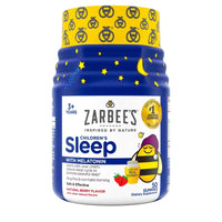 Gomitas para dormir para niños de Zarbee's con melatonina, sin fármacos, que no generan hábito - Bayas naturales - 50 unidades