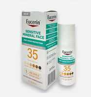 Eucerin Sensible Mineral Face, Loción Protectora Solar Tintada FPS 35 (1,7 fl. oz/50 ml)