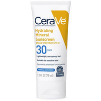 CeraVe  Loción hidratante mineral para el protector solar facial SPF 30 con óxido de zinc 75ml